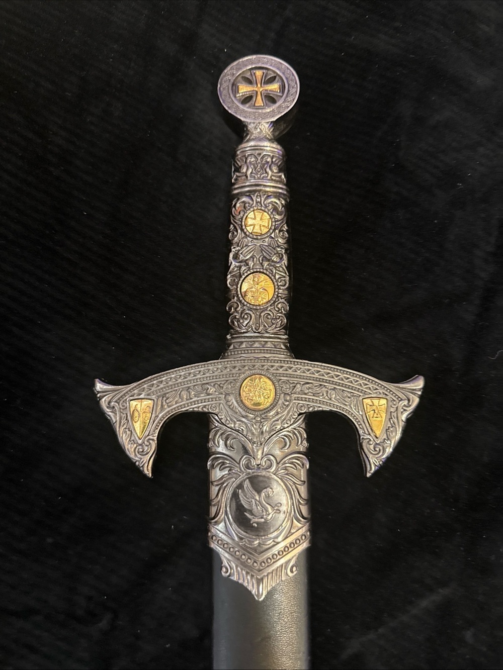 Ornate Decorative Medieval Sword with Gold Accents